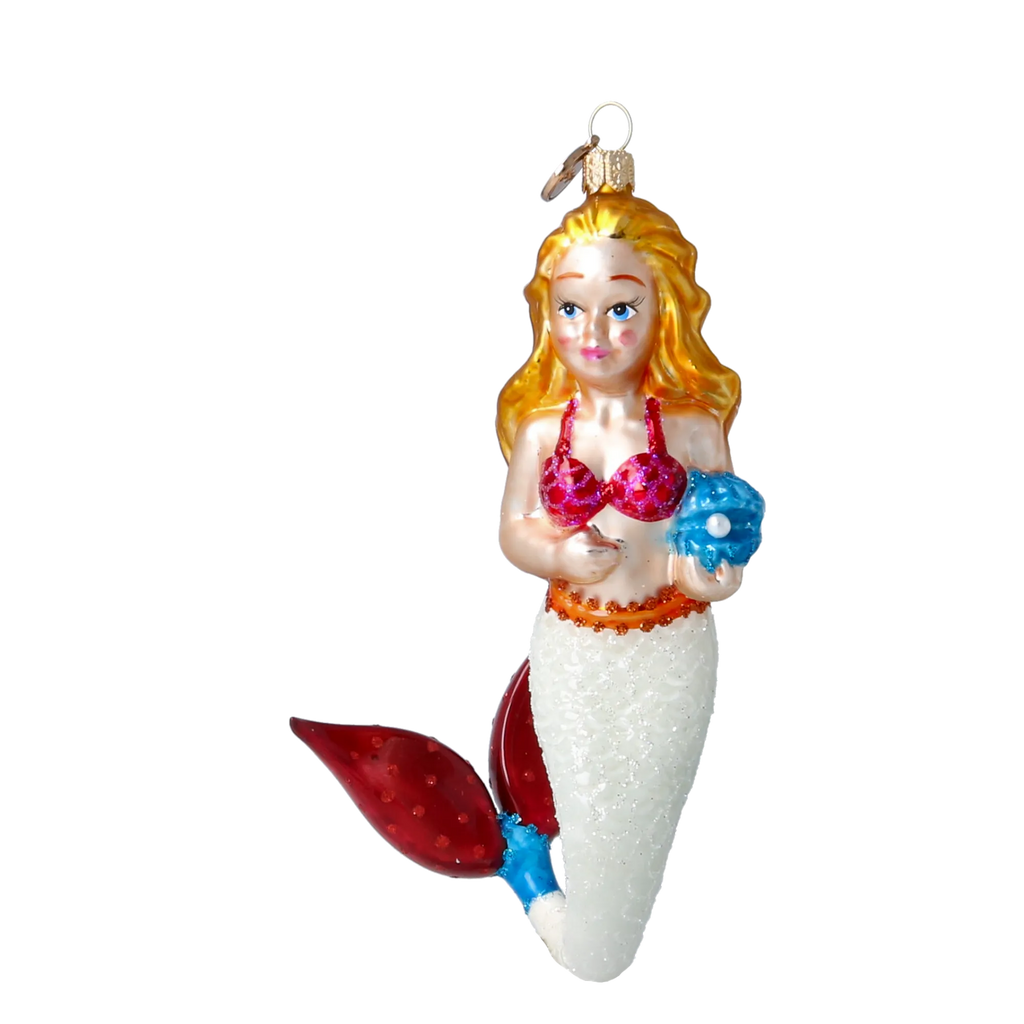 Serene Pearl Nymph | Hand-Painted Glass Ornament | Blubom 2020-282