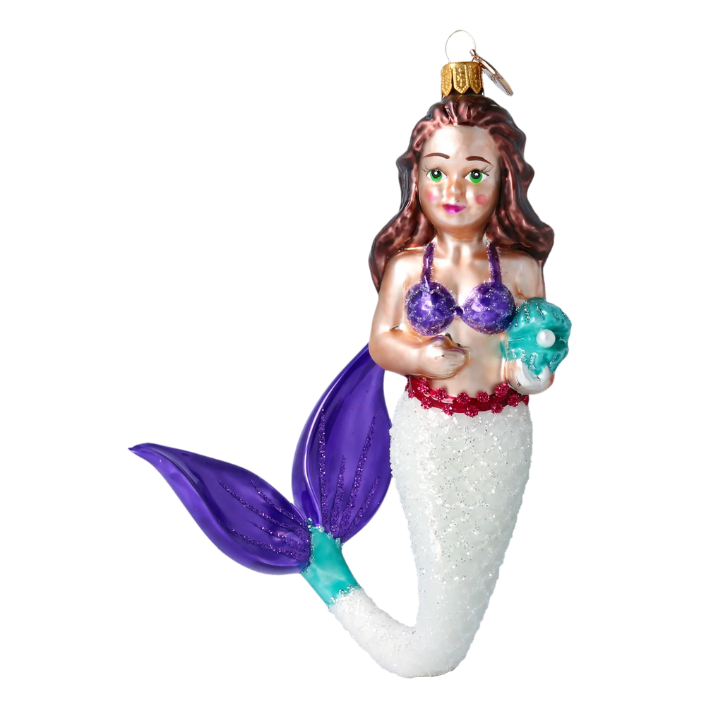 Amethyst Pearl Siren | Hand-Painted Glass Ornament | Blubom 2020-283