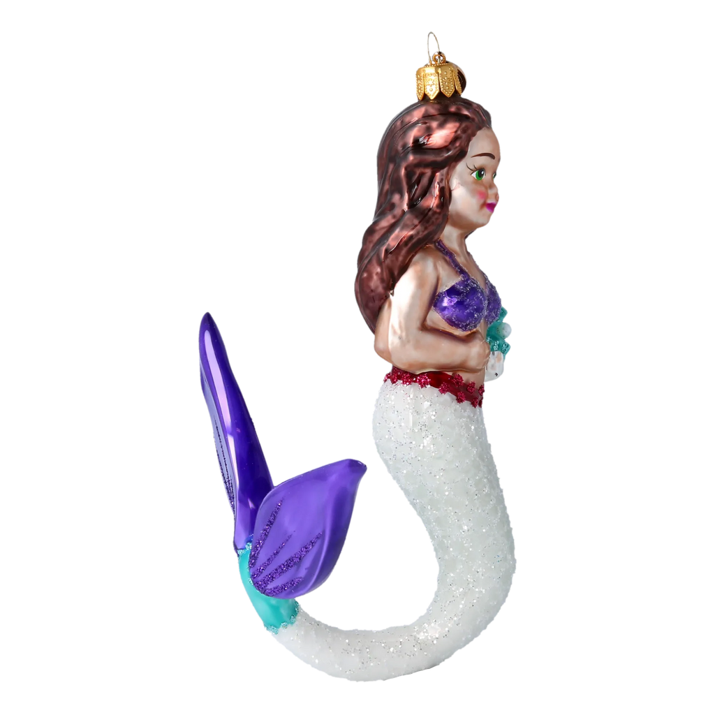 Amethyst Pearl Siren | Hand-Painted Glass Ornament | Blubom 2020-283