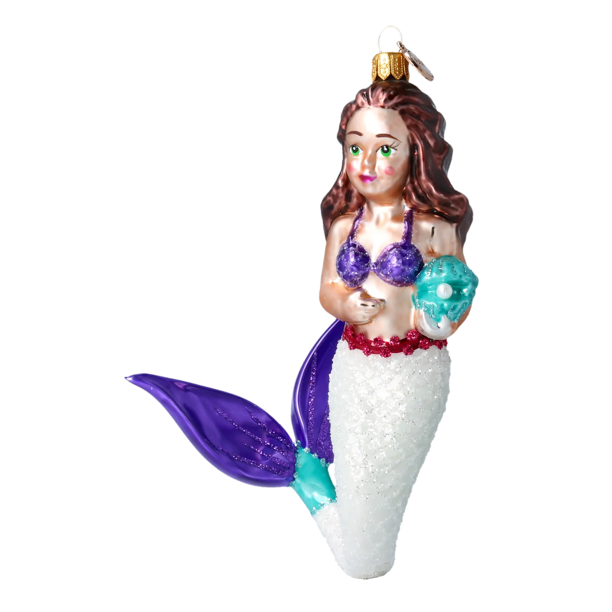 Mermaid Oceania. Handmade Glass Christmas ornament. 2020-283