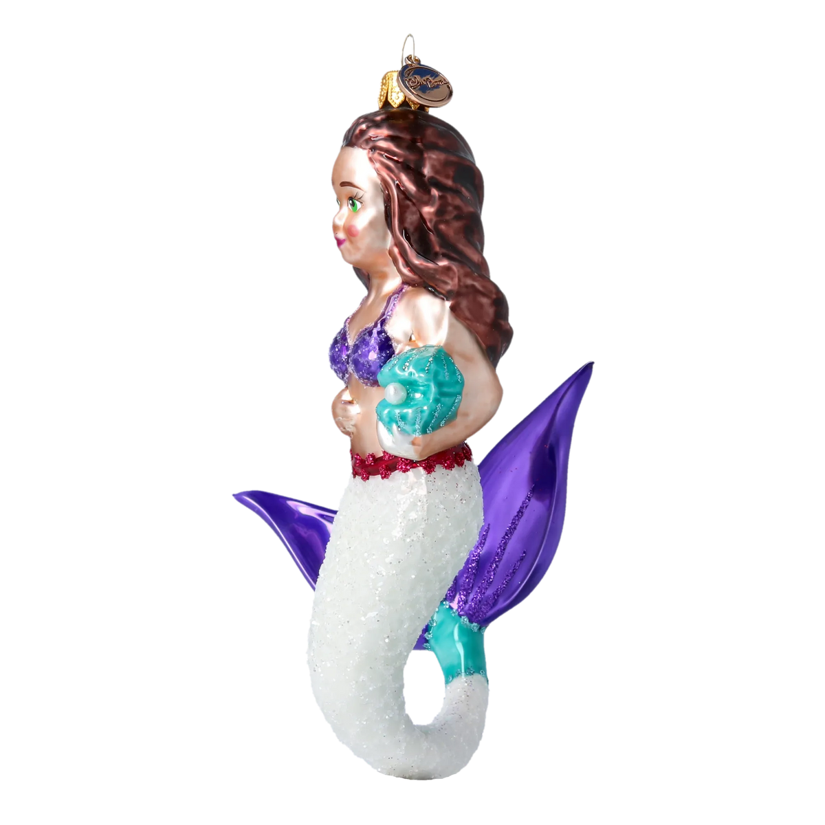 Amethyst Pearl Siren | Hand-Painted Glass Ornament | Blubom 2020-283