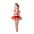 Pensive Crimson Prima | Hand-Painted Glass Ornament | Blubom 2020-289