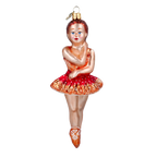 Pensive Crimson Prima | Hand-Painted Glass Ornament | Blubom 2020-289