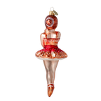 Pensive Crimson Prima | Hand-Painted Glass Ornament | Blubom 2020-289