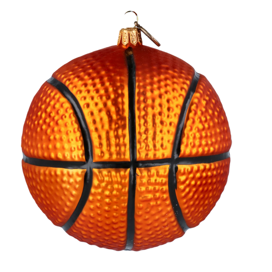 Bomb Basketball. Handmade Glass Christmas ornament. 2020-295