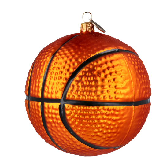 Bomb Basketball. Handmade Glass Christmas ornament. 2020-295