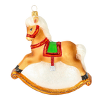 Steed in Crimson Reins | Hand-Painted Glass Ornament | Blubom 2020-305