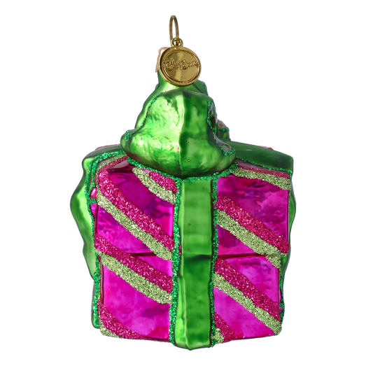 Emerald Ribbon Fuchsia Gift Premium christmas glass ornament 2020-312