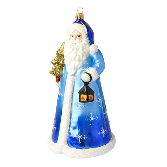 Midnight Sapphire Santa Claus Premium christmas glass ornament 2020-331