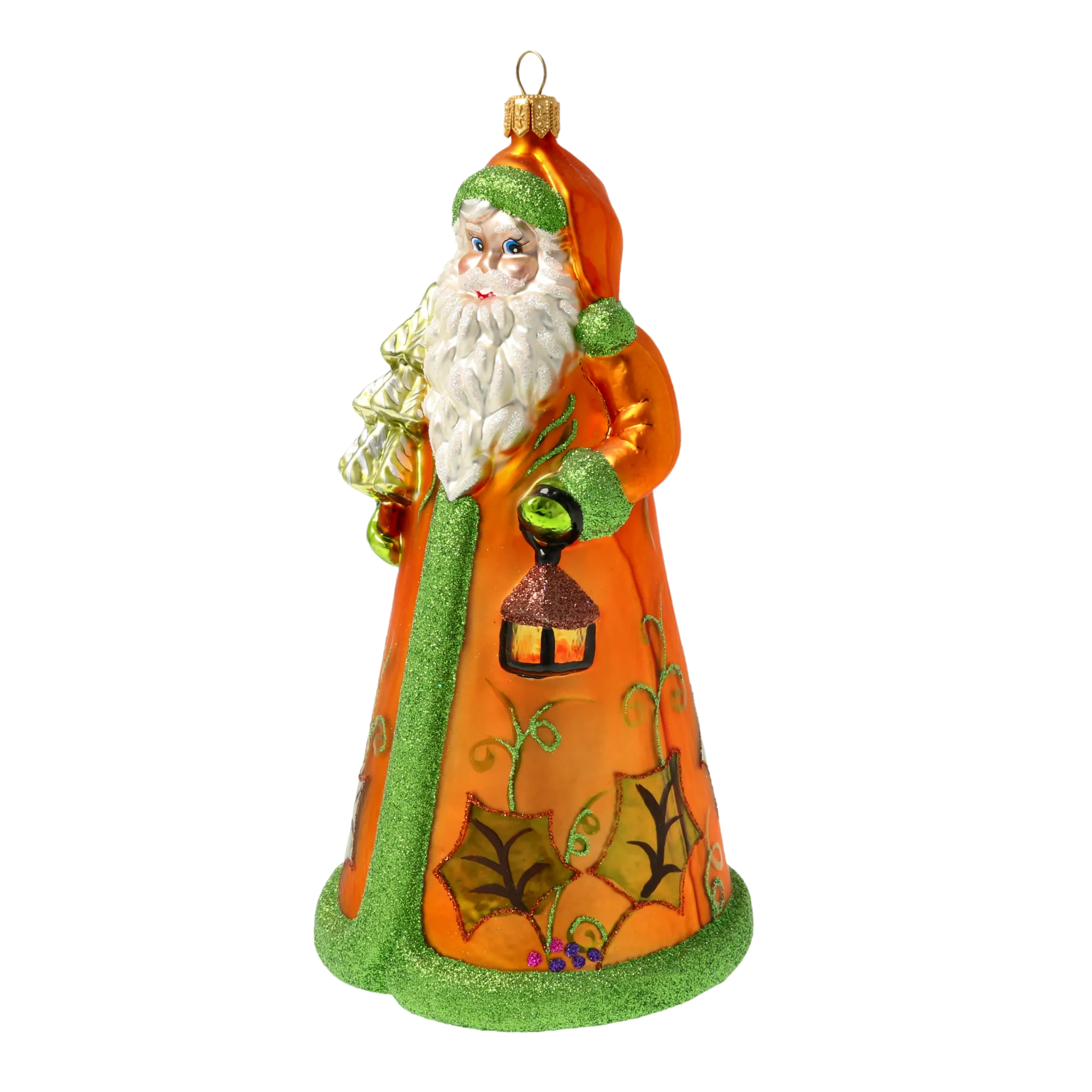 Benevolent Saffron Wanderer | Hand-Painted Glass Ornament | Blubom 2020-333