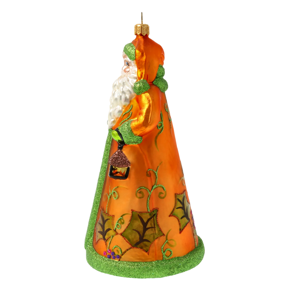 Benevolent Saffron Wanderer | Hand-Painted Glass Ornament | Blubom 2020-333