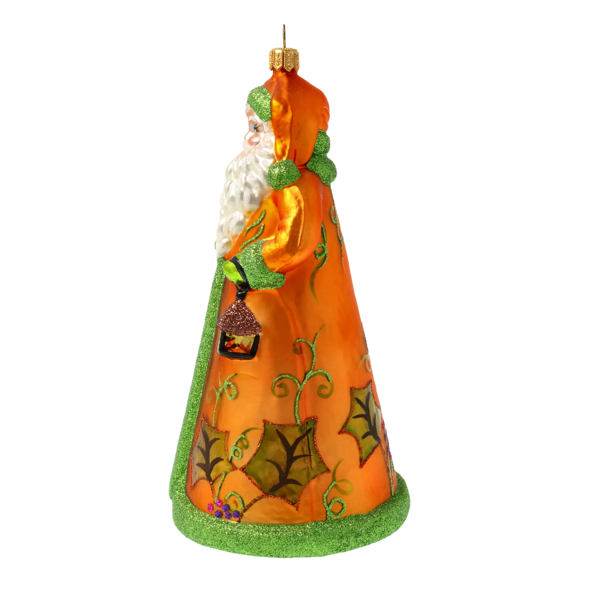 Benevolent Saffron Wanderer | Hand-Painted Glass Ornament | Blubom 2020-333