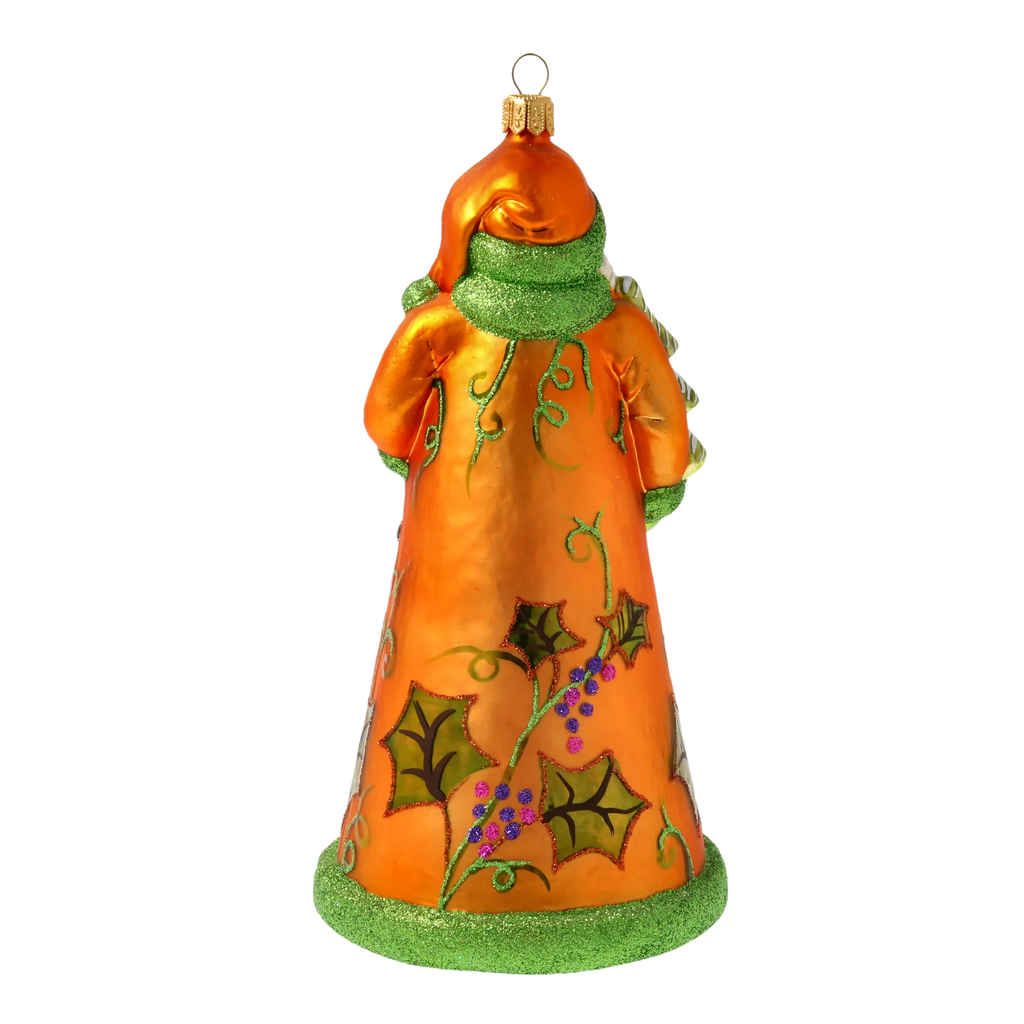 Benevolent Saffron Wanderer | Hand-Painted Glass Ornament | Blubom 2020-333