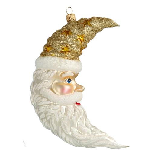 Golden Starlight Crescent Santa Premium christmas glass ornament 2020-360