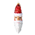 Load image into Gallery viewer, Santa Claus Moon on a Star Banner. Handcrafted Glass Christmas Ornament. 2020-363
