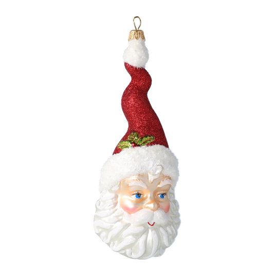 Crimson Spiral Santa Premium christmas glass ornament 2020-370
