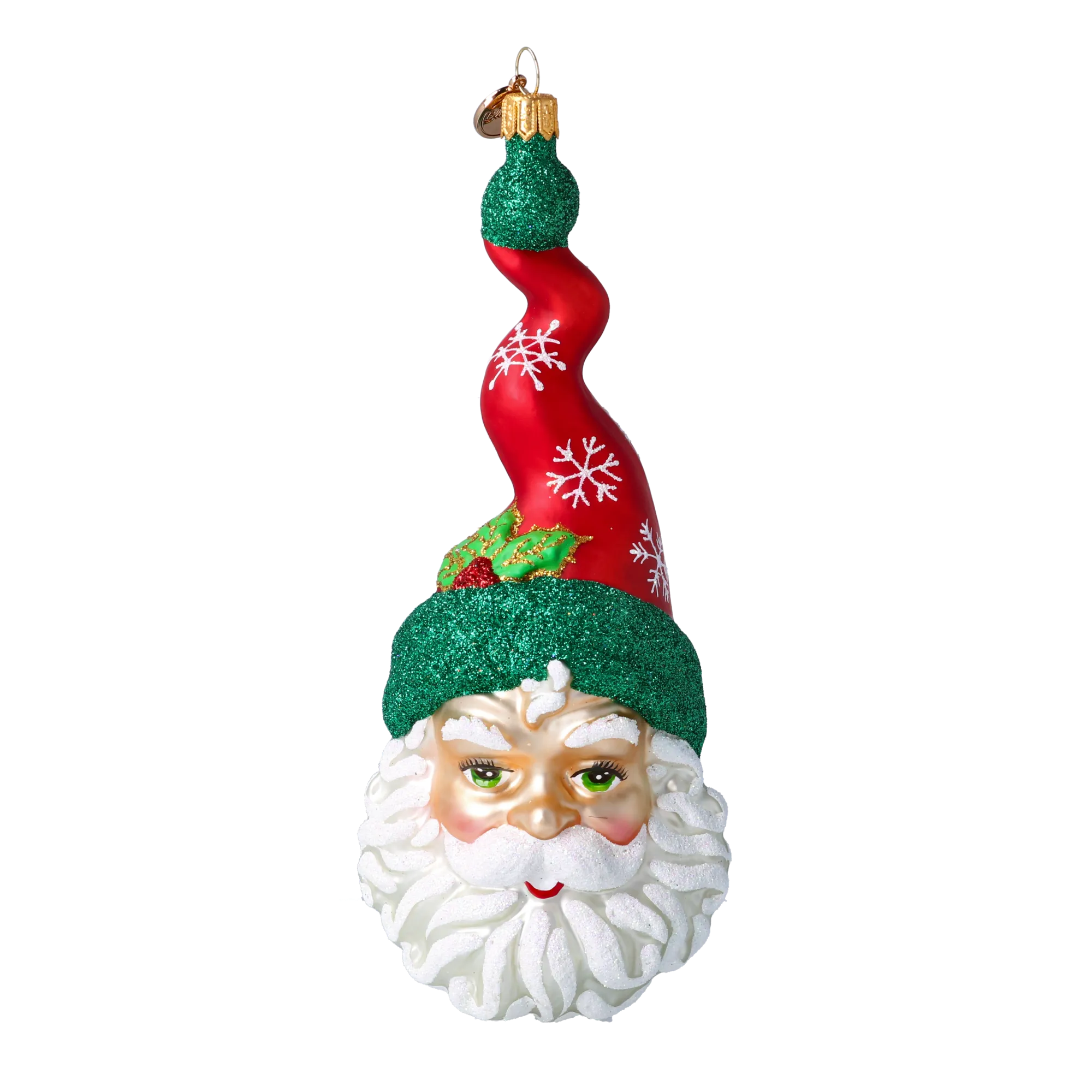 Sinuous Frost Sage | Hand-Painted Glass Ornament | Blubom 2020-372