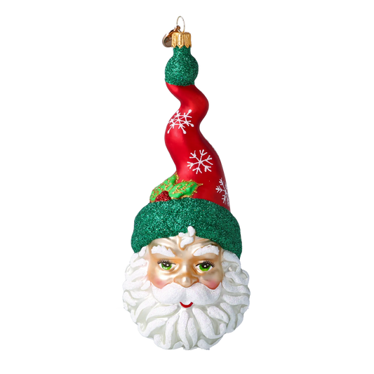 Crimson Spiral Saint Nicholas Premium christmas glass ornament 2020-372