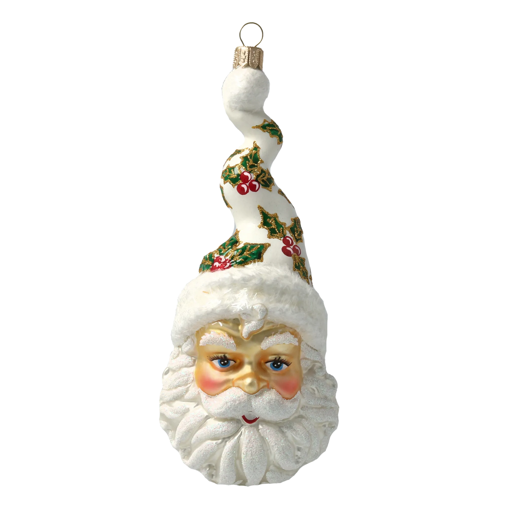 Serene Holly Spire | Hand-Painted Glass Ornament | Blubom 2020-378