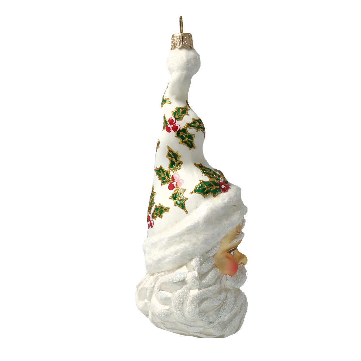Serene Holly Spire | Hand-Painted Glass Ornament | Blubom 2020-378
