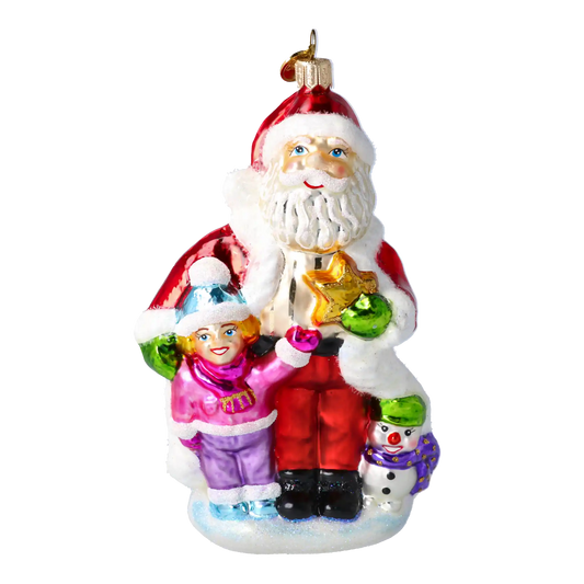 Santa’s Little Helper Handmade Glass Christmas Ornaments