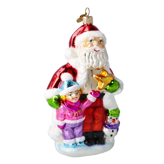 Santa’s Little Helper Handmade Glass Christmas Ornaments