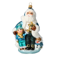 Load image into Gallery viewer, Winter Magic Trio Handmade Glass Christmas Ornaments Santa Claus 2020-388
