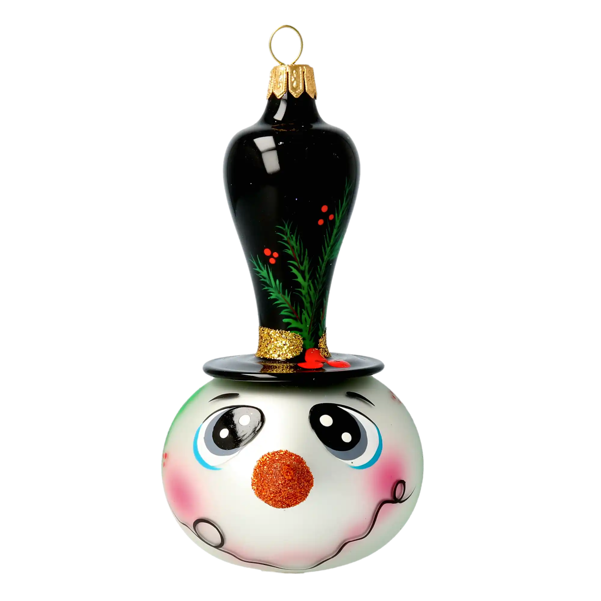 Frosty the Snowman Handmade Glass Christmas ornament free blowing