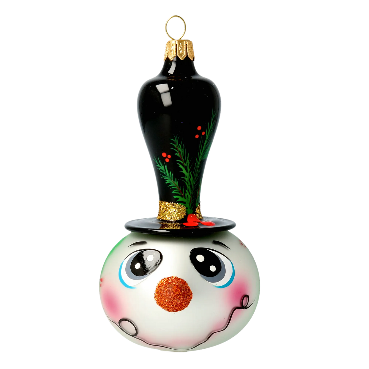 Gentle Midnight Gaze | Hand-Painted Glass Ornament | Blubom 2020-390