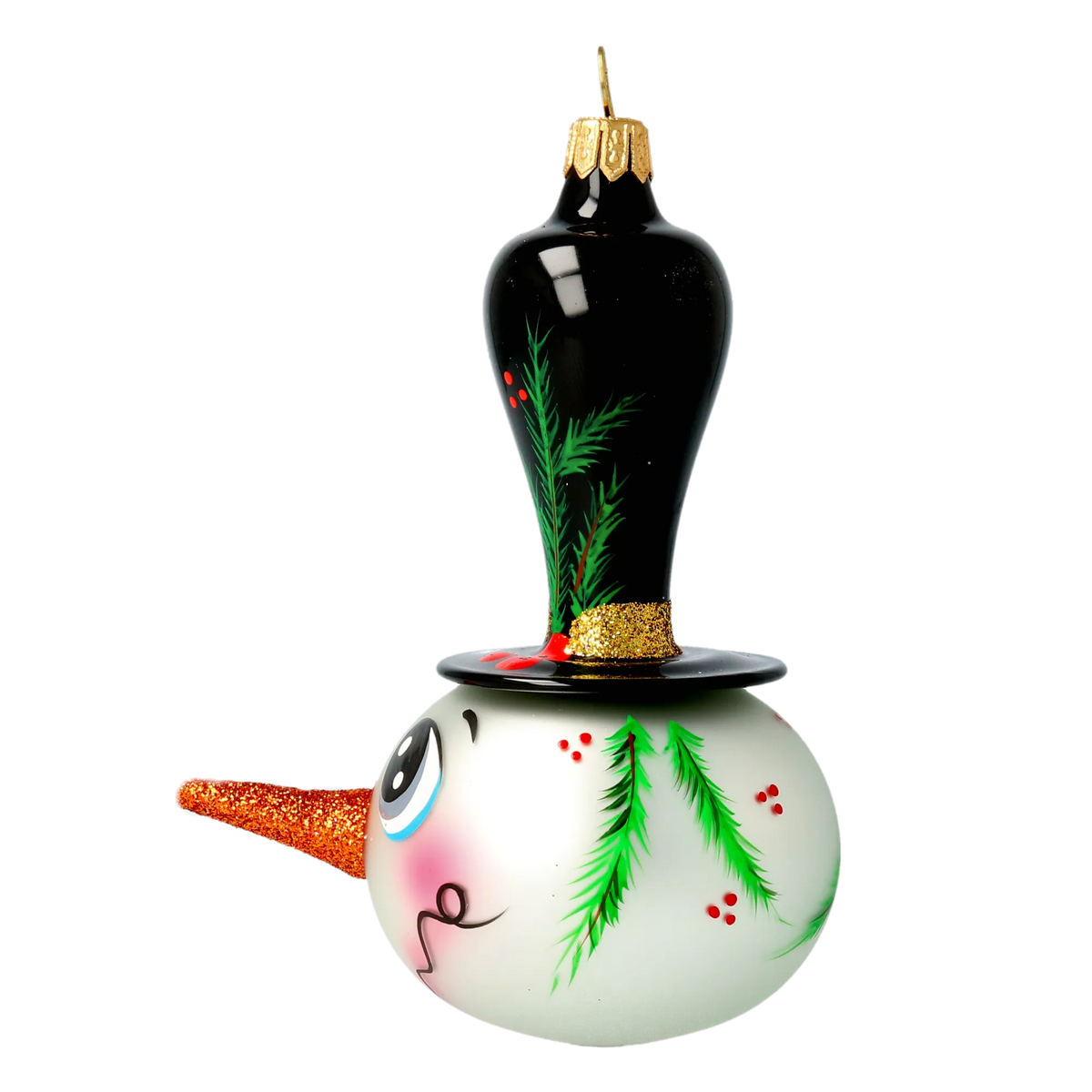 Gentle Midnight Gaze | Hand-Painted Glass Ornament | Blubom 2020-390