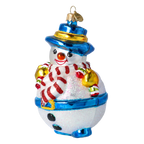Jovial Cerulean Gentleman | Hand-Painted Glass Ornament | Blubom 2020-393