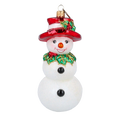 Load image into Gallery viewer, Rudy the Snowman Handmade Glass Christmas ornament
