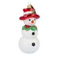 Load image into Gallery viewer, Rudy the Snowman Handmade Glass Christmas ornament
