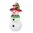 Load image into Gallery viewer, Rudy the Snowman Handmade Glass Christmas ornament
