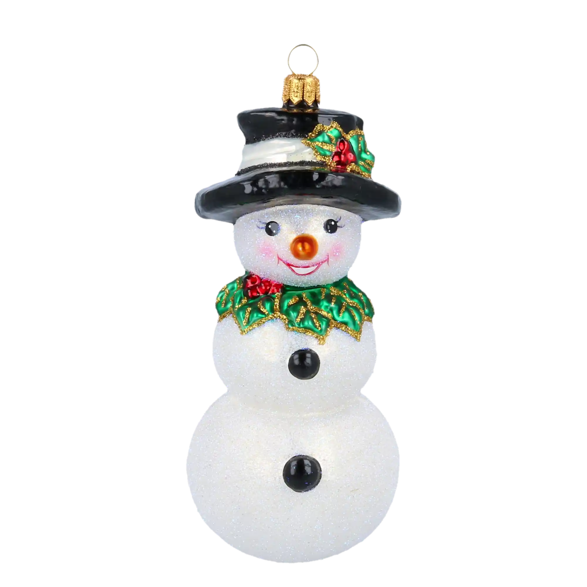 Jolly Frosty Snowman .Handmade Glass Christmas ornament