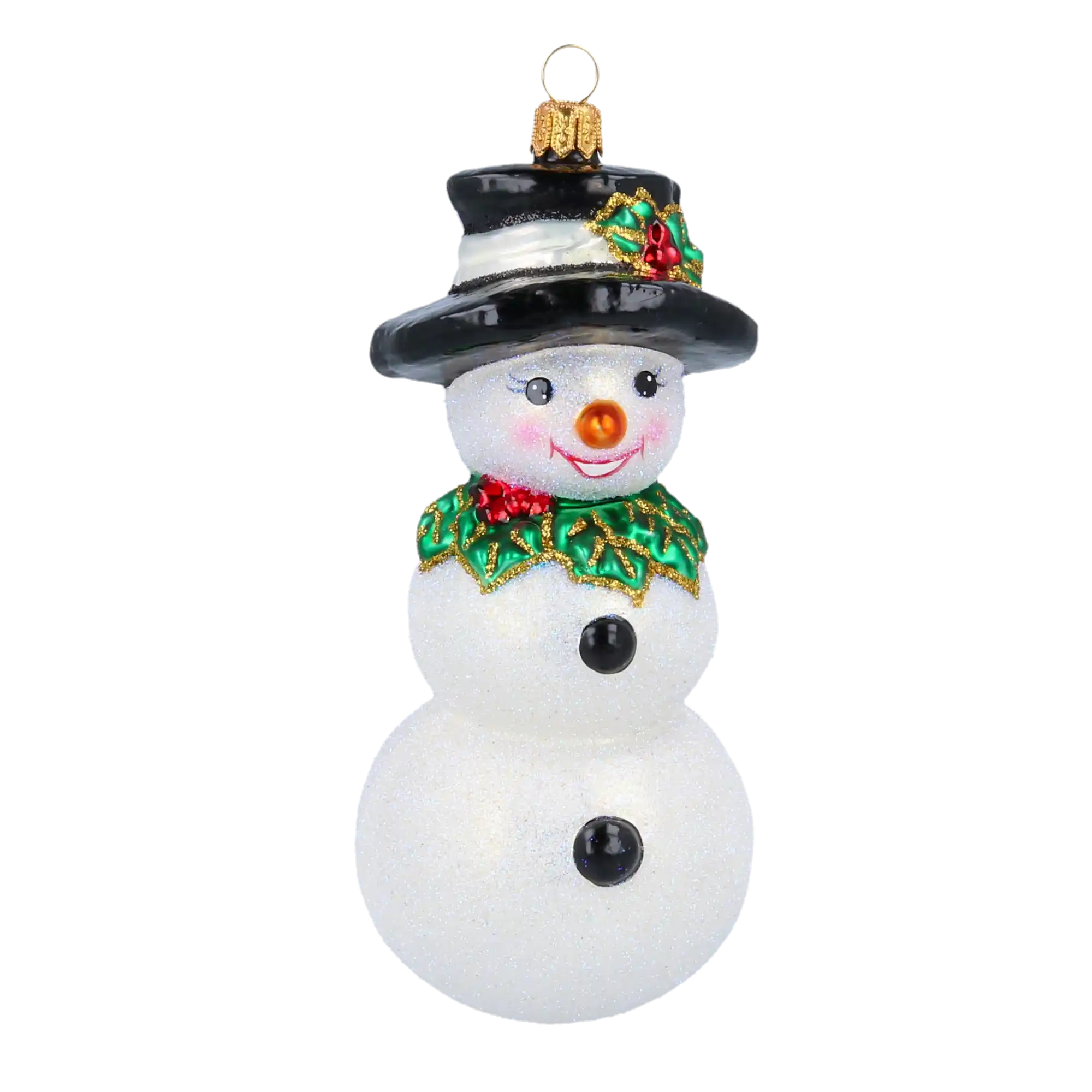 Jolly Frosty Snowman .Handmade Glass Christmas ornament