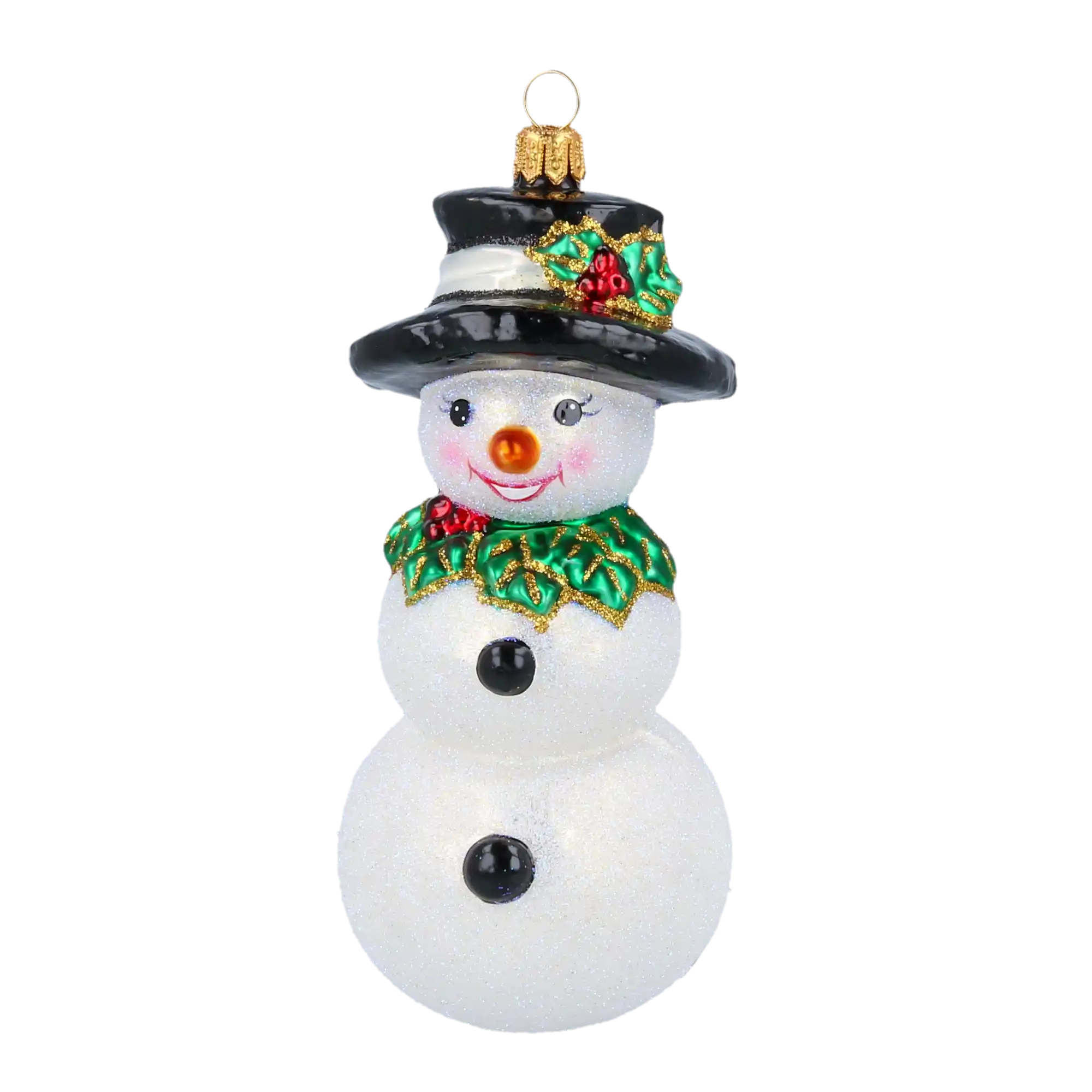 Jolly Frosty Snowman .Handmade Glass Christmas ornament