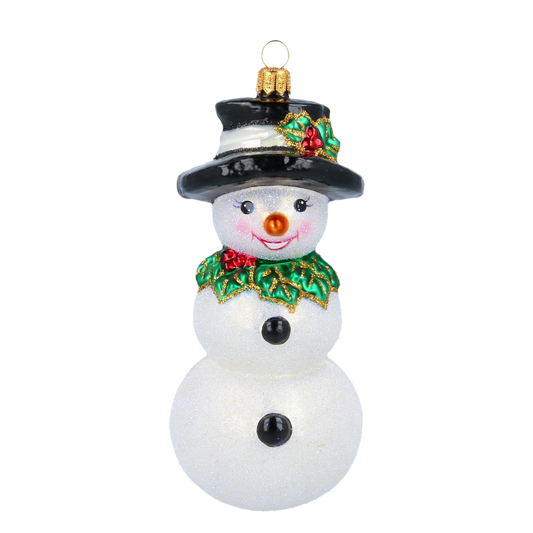 Jolly Frosty Snowman .Handmade Glass Christmas ornament 2020-397