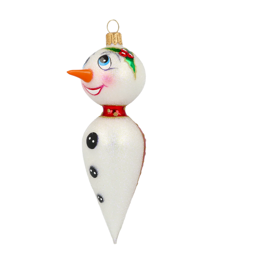 Frosty Cheer Handmade  Snowman Glass Christmas ornament 2020-403