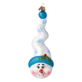 Load image into Gallery viewer, Mr. Frosty Twirl Handmade Glass Christmas ornament Snowman
