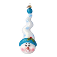 Load image into Gallery viewer, Mr. Frosty Twirl Handmade Glass Christmas ornament Snowman 2020-405
