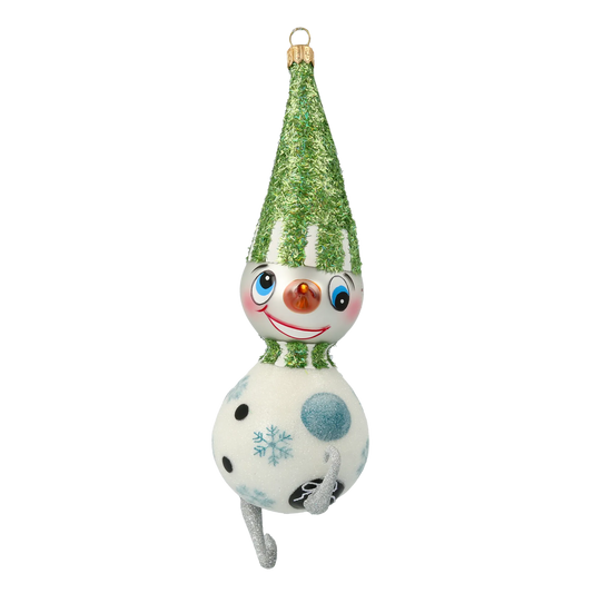 Emerald Alpine Snowman Premium christmas glass ornament 2020-411