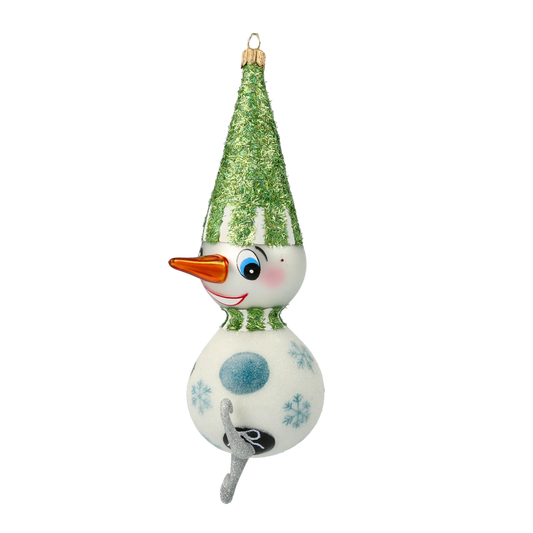 Emerald Alpine Snowman Premium christmas glass ornament 2020-411