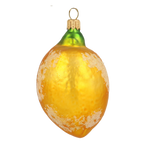 Frosted Amalfi Citron | Hand-Painted Glass Ornament | Blubom 2020-455