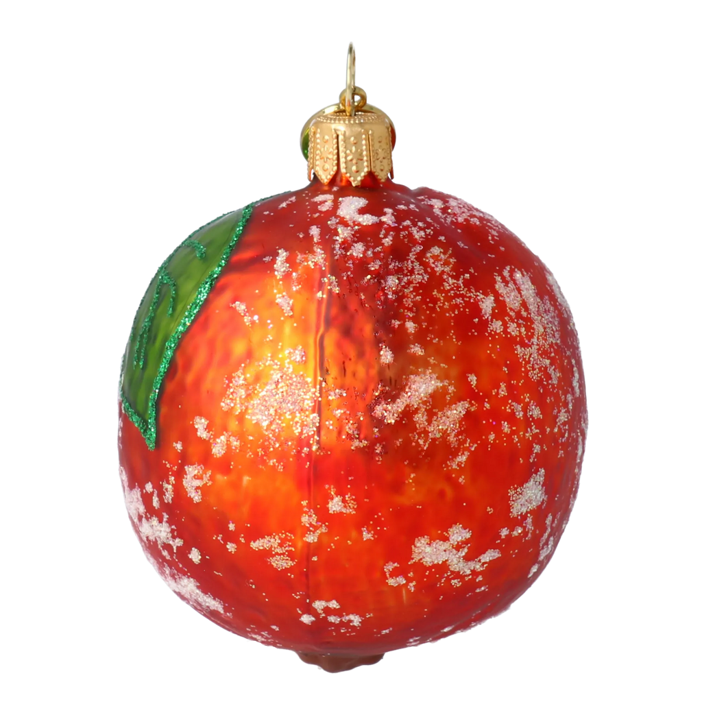 Glazed Saffron Sun | Hand-Painted Glass Ornament | Blubom 2020-457
