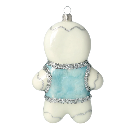 Azure Gingerbread Gentleman Premium christmas glass ornament 2020-466