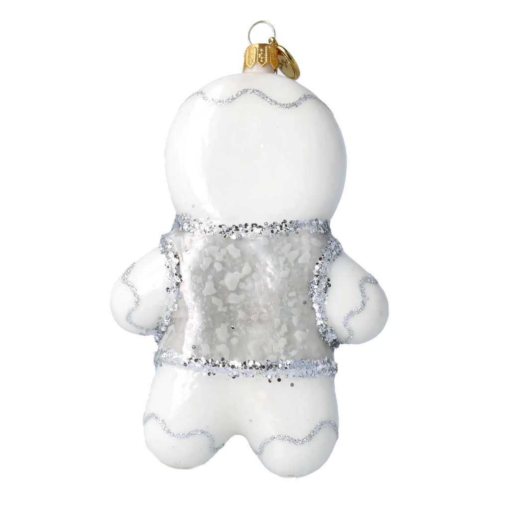 Dapper Silver Guest | Hand-Painted Glass Ornament | Blubom 2020-469
