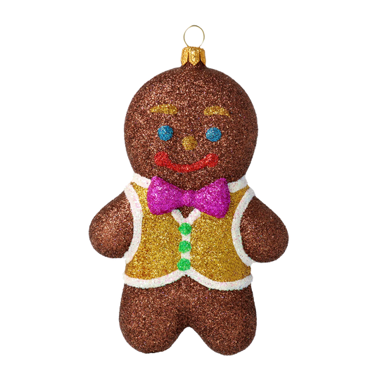 Gilded Gingerbread Gentleman Premium christmas glass ornament 2020-470