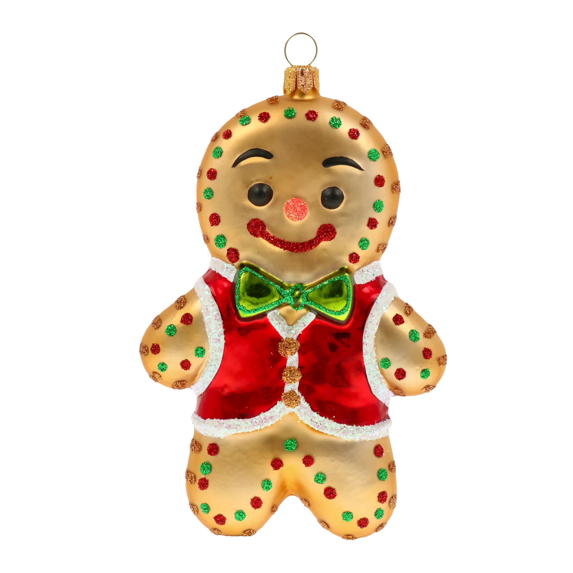 Cordial Crimson Courtier | Hand-Painted Glass Ornament | Blubom 2020-472