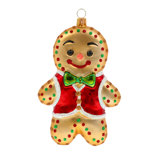 Gingerbread Man. Handmade Glass Christmas ornament. 2020-472